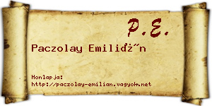 Paczolay Emilián névjegykártya